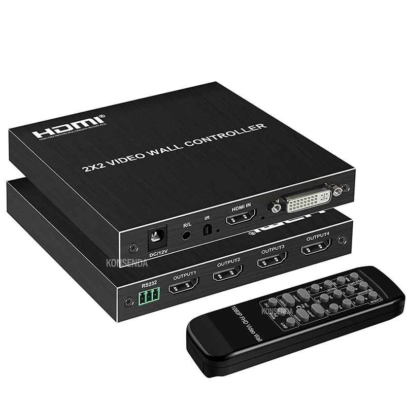 2x2   Ʈѷ 1080P HDMI TV ȭ  ڽ μ, 1x2 1x3 1x4 2x1 3x1    180  ø